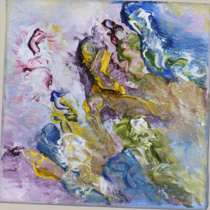 "Untitled Group of 4" 2009, Original Acrylic Mixed Media on Canvas